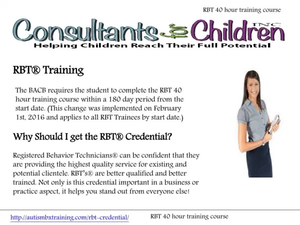 RBT 40 Hour Training Course