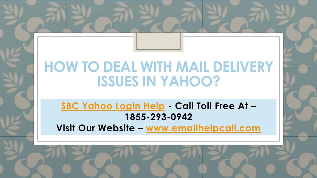 how to deal with mail delivery issues in yahoo