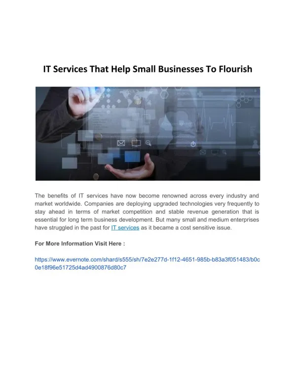 IT Services That Help Small Businesses To Flourish