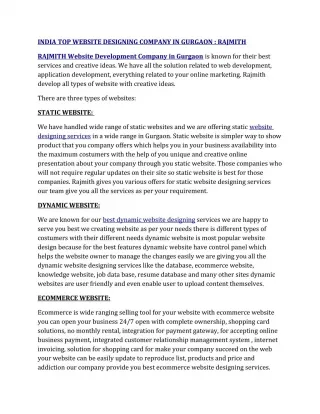 INDIA TOP WEBSITE DESIGNING COMPANY IN GURGAON RAJMITH - slide 1