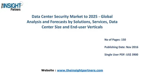 Data Center Security Market Opportunities and Strategic Focus Report |The Insight Partners