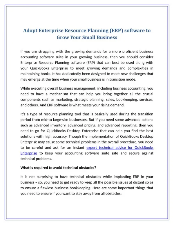 Adopt Enterprise Resource Planning (ERP) software to Grow Your Small Business