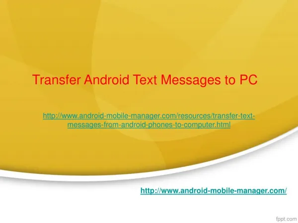 Transfer Text Messages from Android Phones to Computer