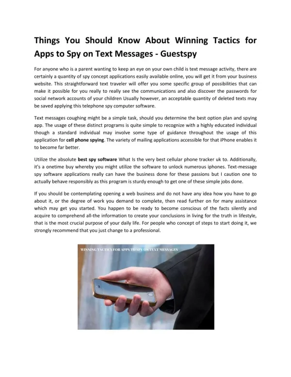Winning Tactics for Apps to Spy on Text Messages - Guestspy