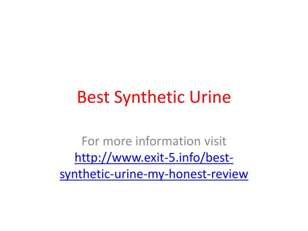 Best Synthetic Urine