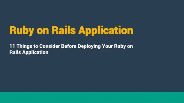 Ruby on Rails Application