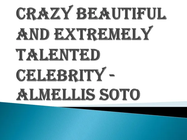Kind Hearted and Helpful Celebrity - Almellis Soto