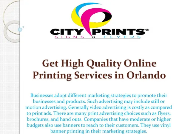 Get High Quality Online Printing Services in Orlando