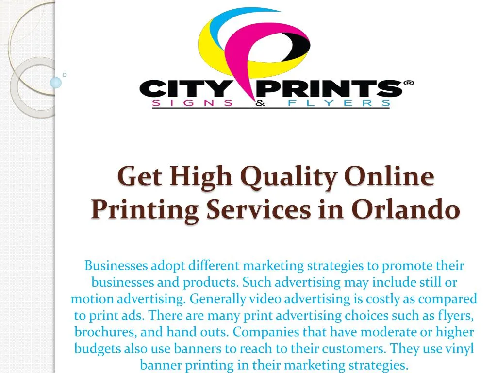 get high quality online printing services in orlando