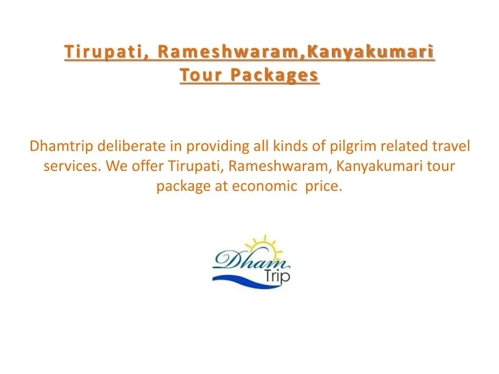 tirupati rameshwaram kanyakumari tour packages