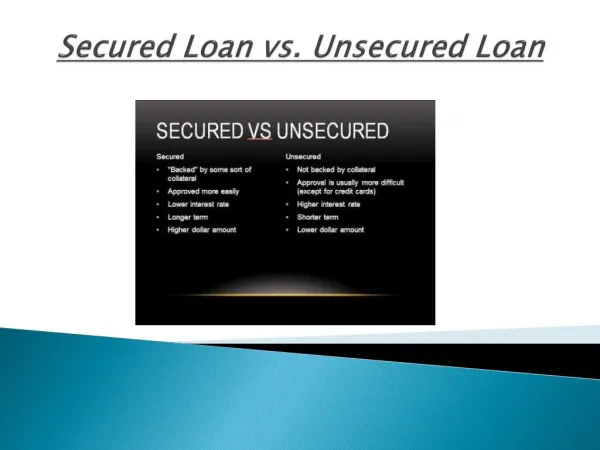 Unsecured and Secured Loans - What Are They?