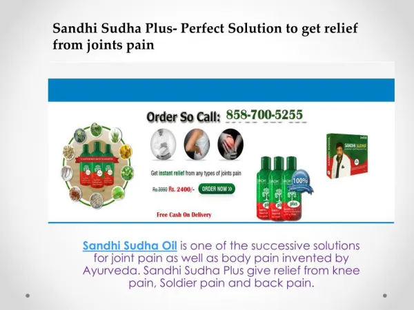 Sandhi Sudha - A joint releif formula