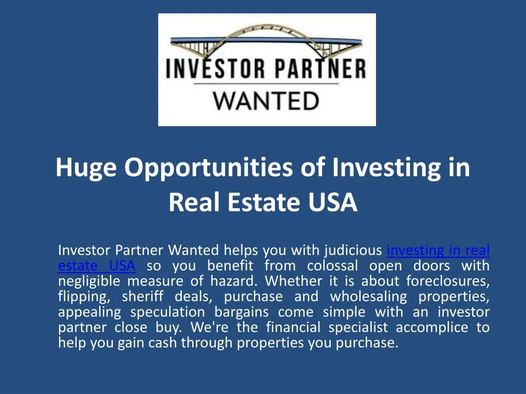 huge opportunities of investing in real estate usa