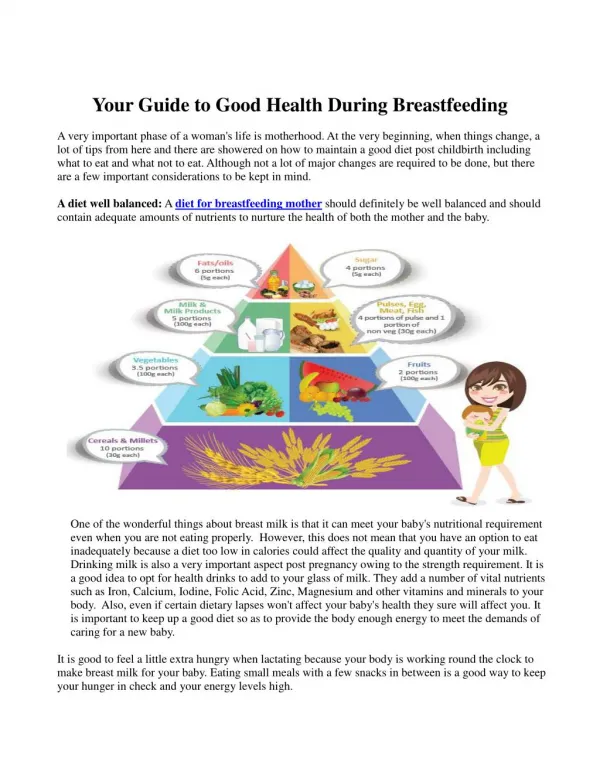 Your Guide to Good Health During Breastfeeding