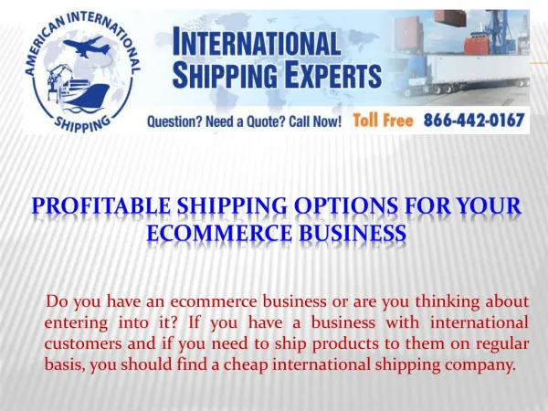 Profitable Shipping Options for Your Ecommerce Business