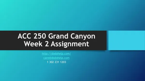 ACC 250 Grand Canyon Week 2 Assignment
