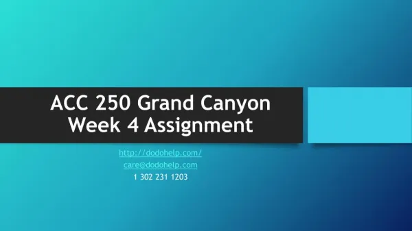 ACC 250 Grand Canyon Week 4 Assignment