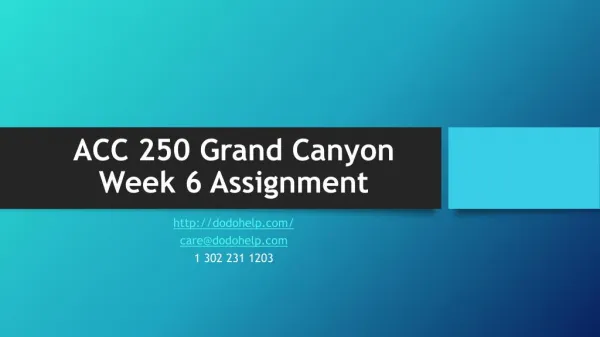 ACC 250 Grand Canyon Week 6 Assignment