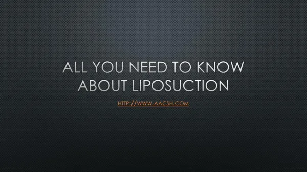 All You NEEd to know about Liposuction