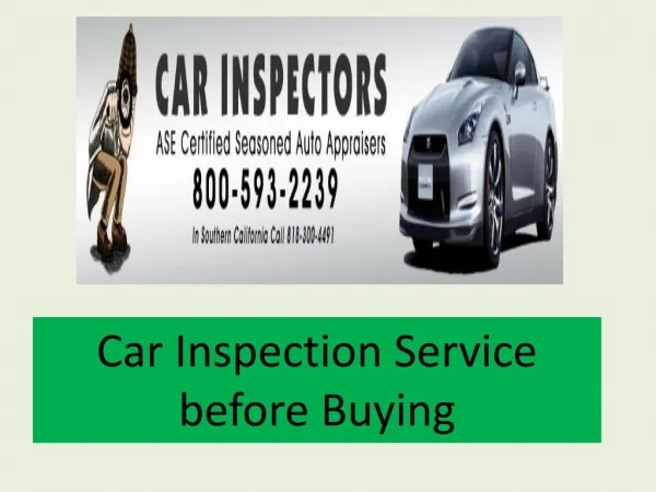 Car Inspection Service before Buying