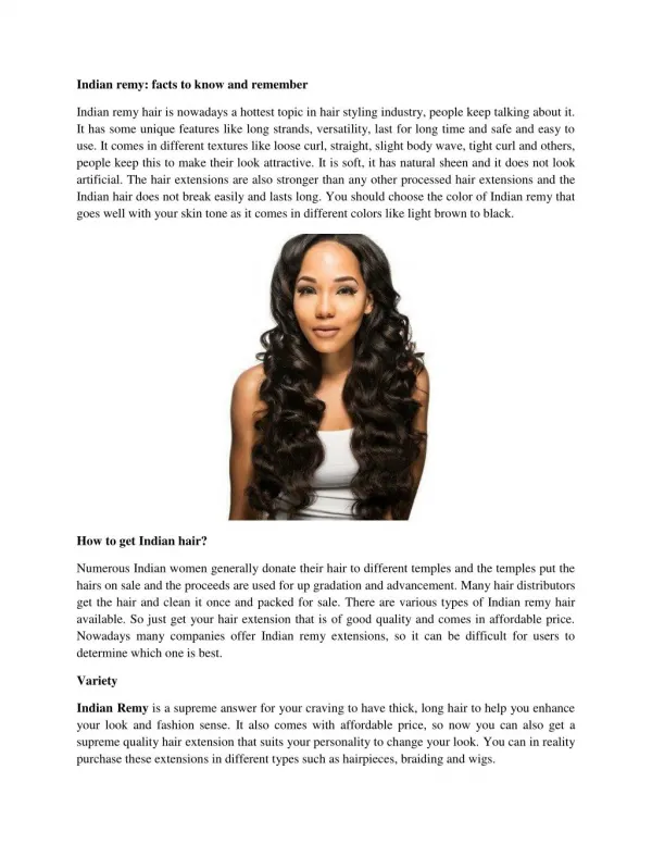 Indian Remy: Facts To Know And Remember