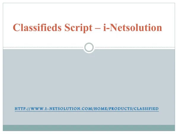 Classifieds Script – i-Netsolution