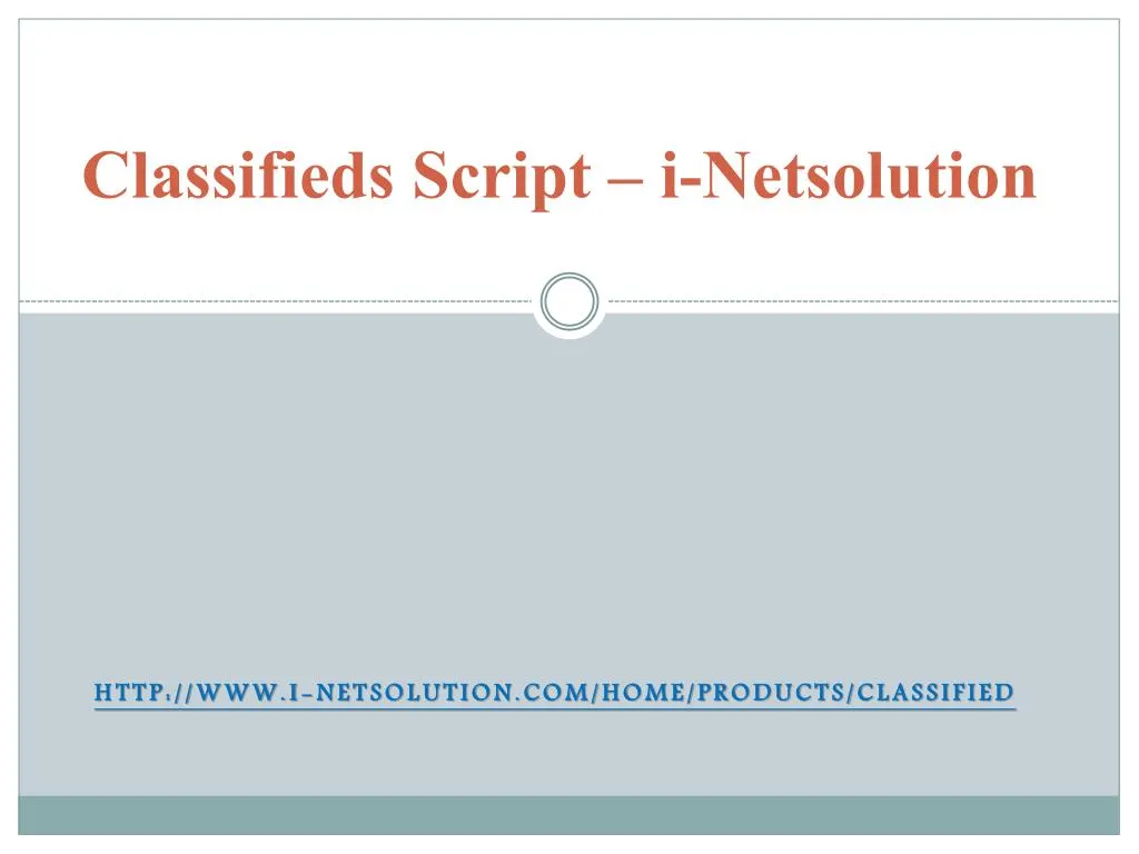 classifieds script i netsolution