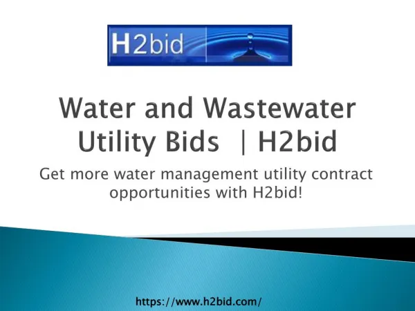 Water and Wastewater Utility Bids | H2bid USA