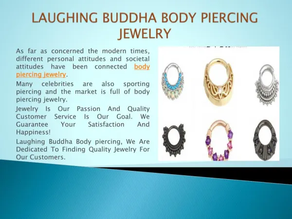 LAUGHING BUDDHA BODY PIERCING JEWELRY