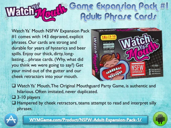 Watch Ya’ Mouth Game Expansion Pack #1 - Adult Phrase Cards