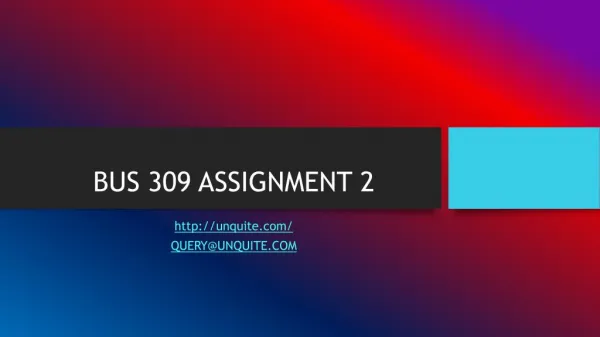 BUS 309 ASSIGNMENT 2