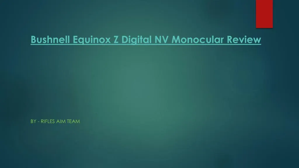 bushnell equinox z digital nv monocular review