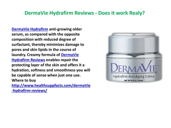 Where to Buy dermavie hydrafirm anti-aging cream?