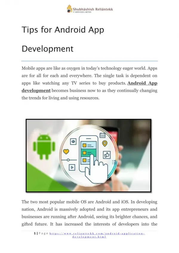 Tips for android app development