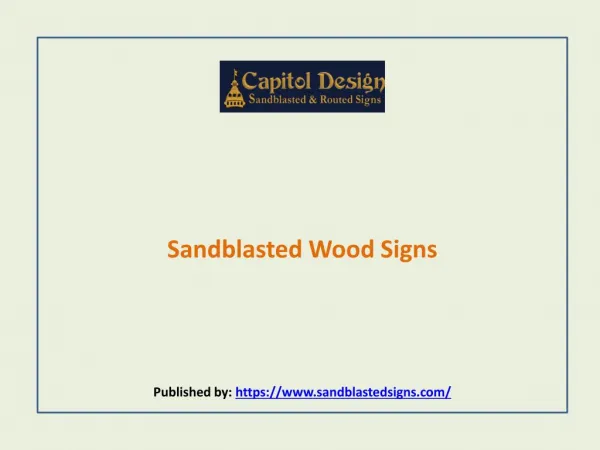 Sandblasted Wood Signs