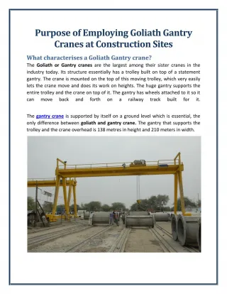 Goliath Crane - The Useful Crane in Today's Industry - slide 1