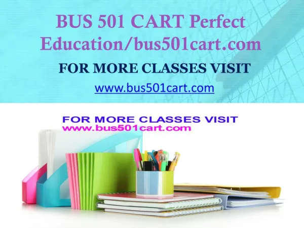 BUS 501 CART Focus Dreams/bus501cart.com