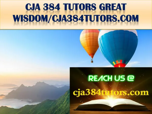 CJA 384 TUTORS GREAT WISDOM/cja384tutors.com