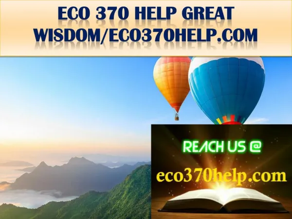 ECO 370 HELP GREAT WISDOM/eco370help.com