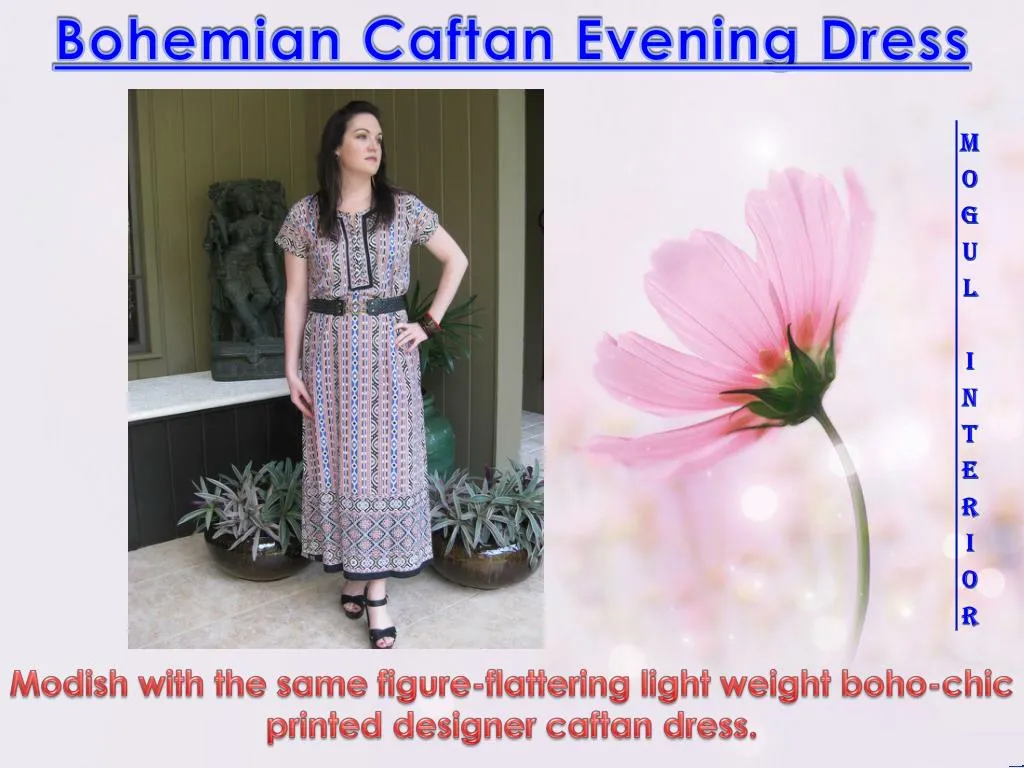 bohemian caftan evening dress
