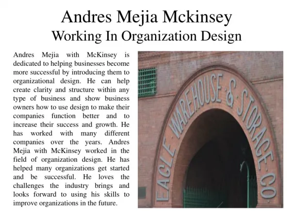 Andres Mejia McKinsey - Working In Organization Design