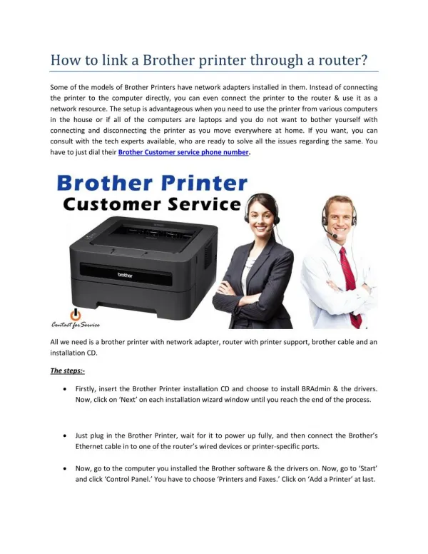 How to link a Brother printer through a router?