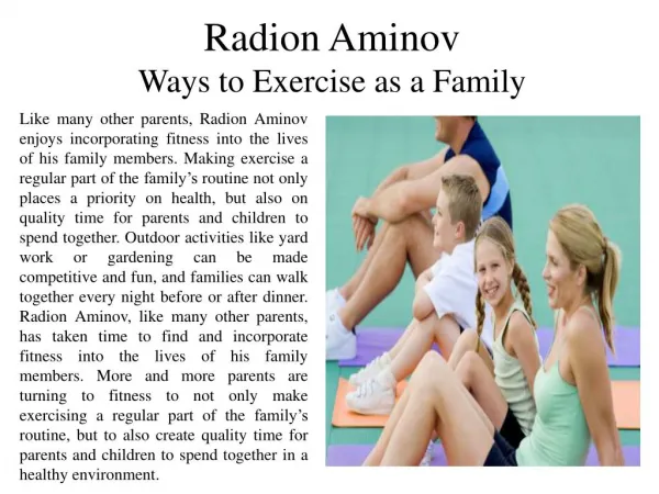 Radion Aminov - Ways to Exercise as a Family
