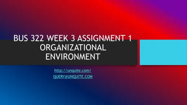 bus 322 week 3 assignment 1 organizational environment