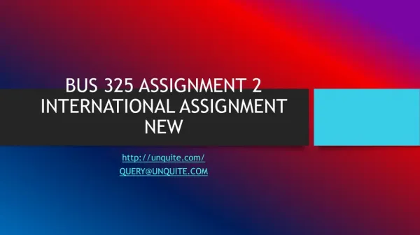 bus 325 assignment 2 international assignment new