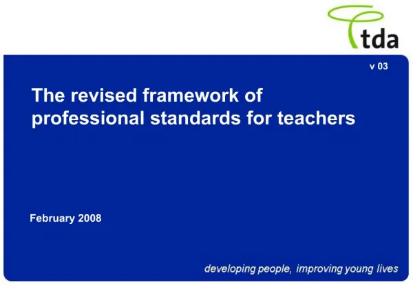 The revised framework of professional standards for teachers