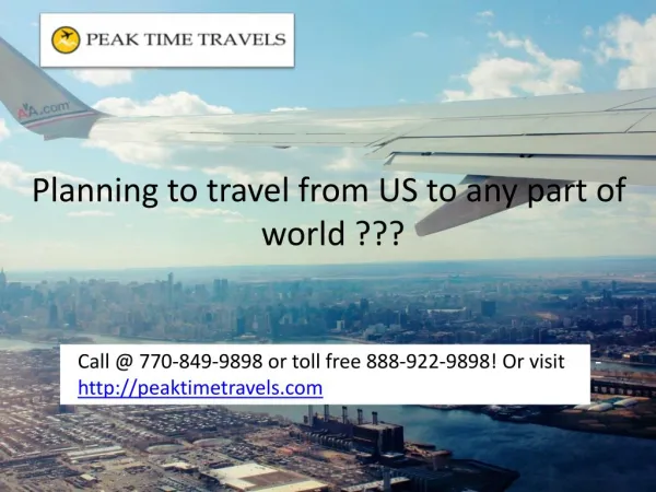Insider Secret of Affordable Flights by Peak Time Travels