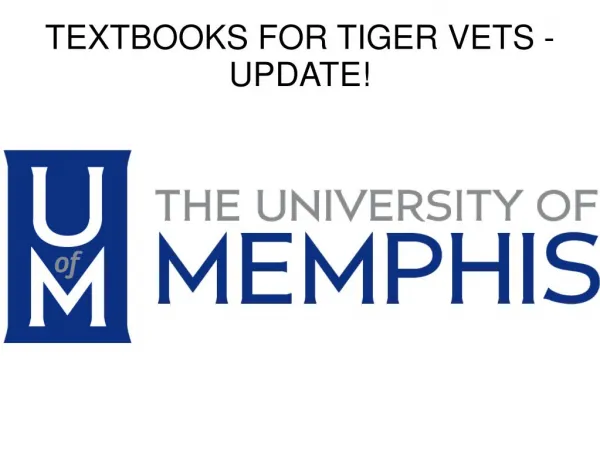 TEXTBOOKS FOR TIGER VETS - UPDATE!