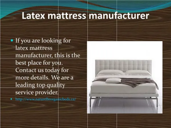 Latex mattress manufacturer