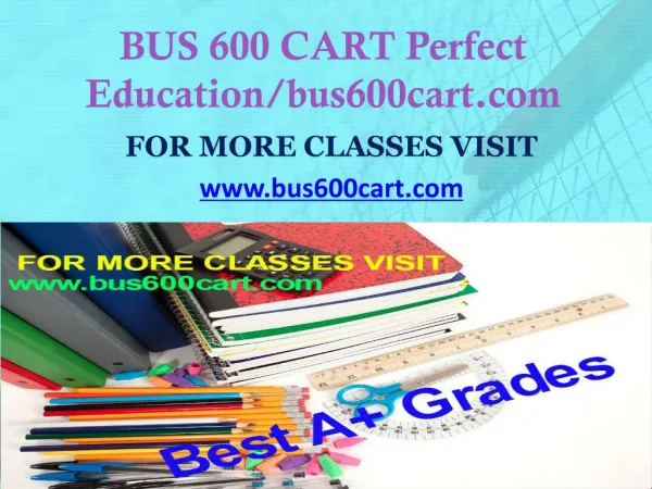 BUS 600 CART Focus Dreams/bus600cart.com